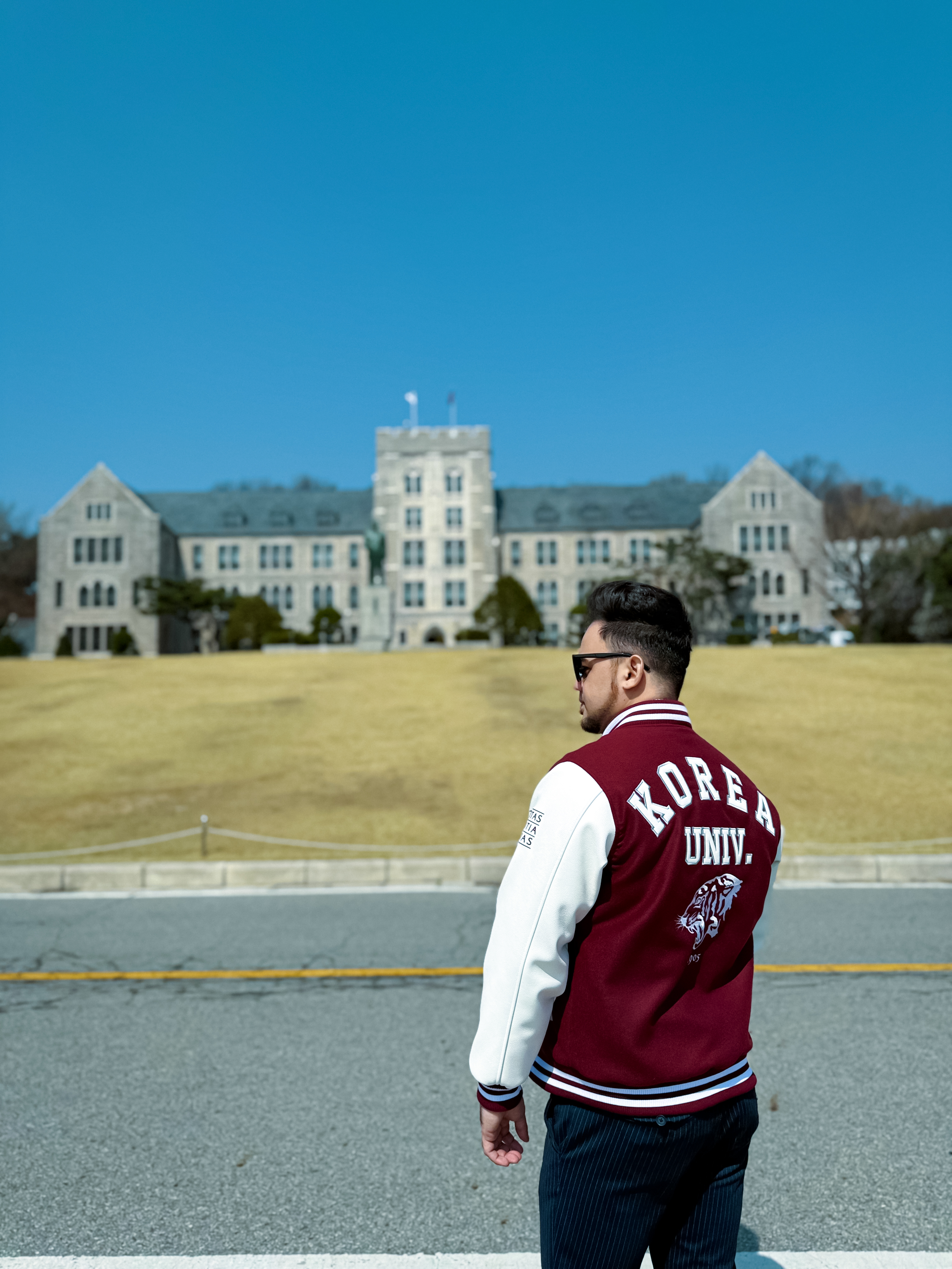 Wearing my new Korea University varsity jacket—an unexpected favorite from the campus gift shop, and now a symbol of this exciting new chapter